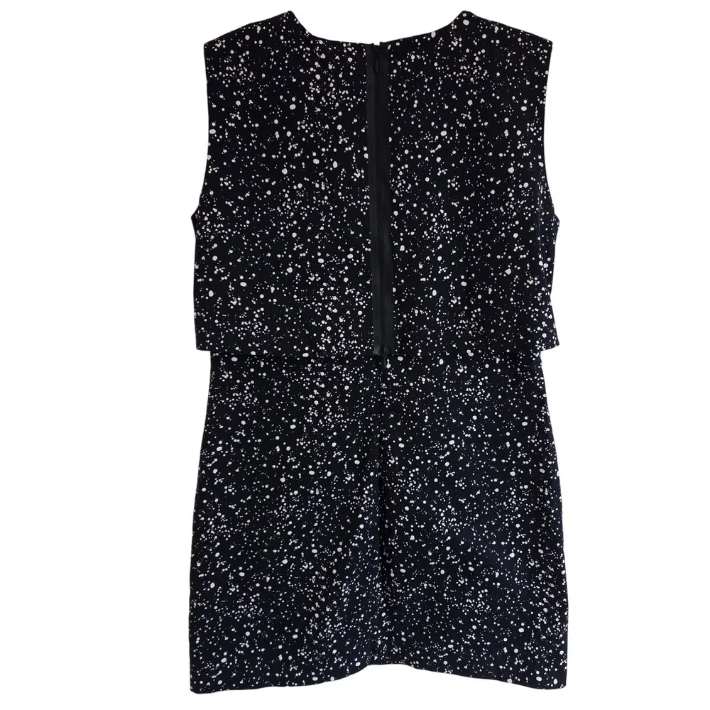 Kate Spade‎ Black White Speckled Print Sheath Dress Back Zip Women Size 10